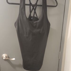 Women's Black Crisscross Back Tank Top - Minimal Everyday Layering